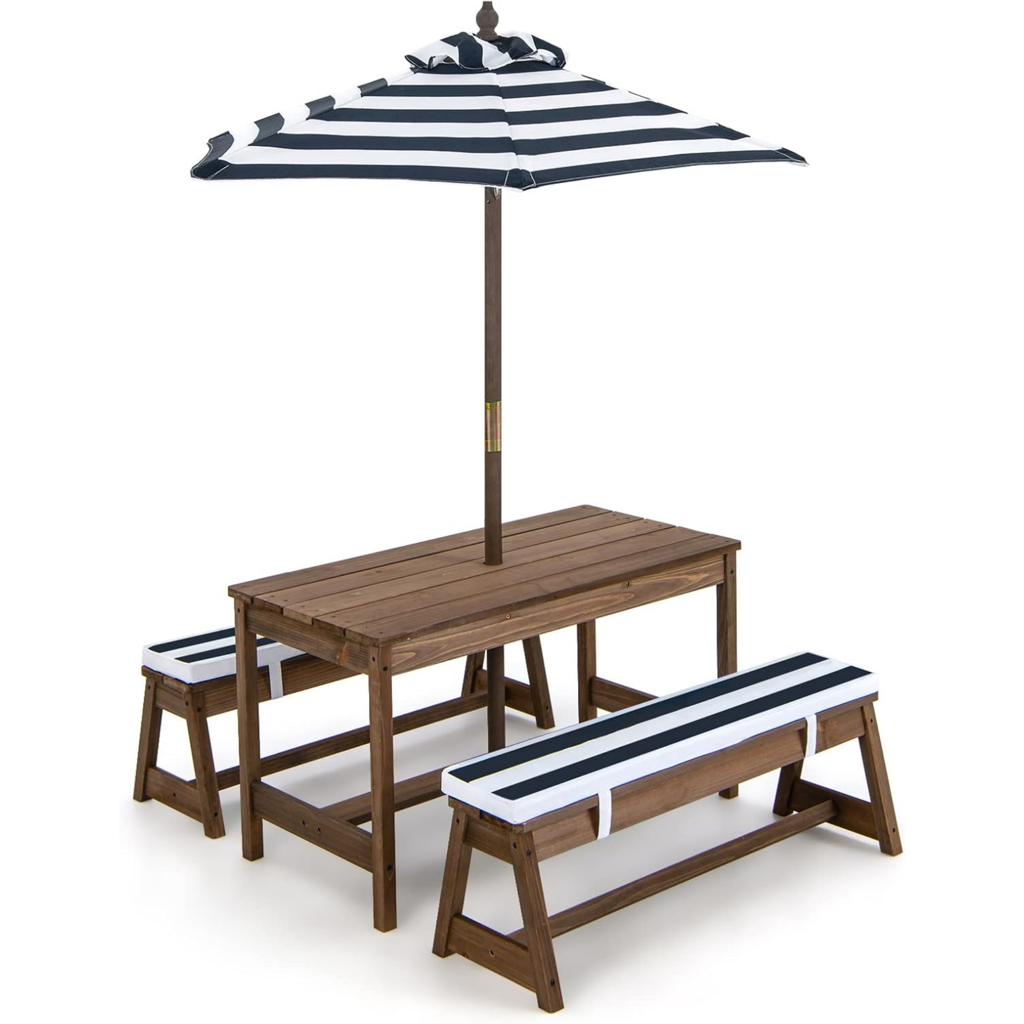 Kids Outdoor Activity Table - Kids Picnic Table with Umbrella Foldable,