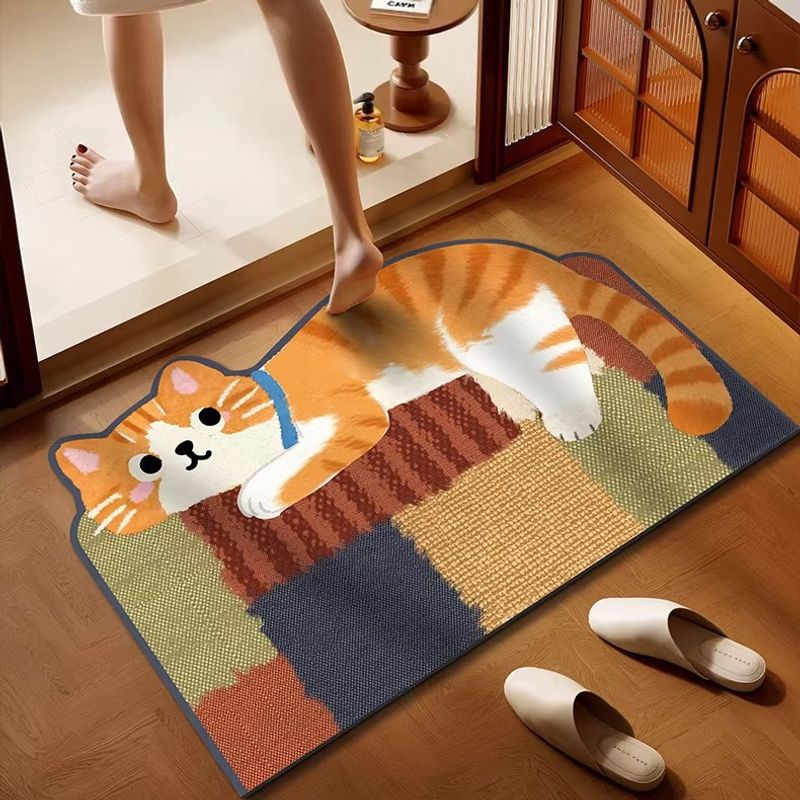 Slip Slide Water Mat - VIKAMA Dopamine Animal Bathroom Rug Sliding