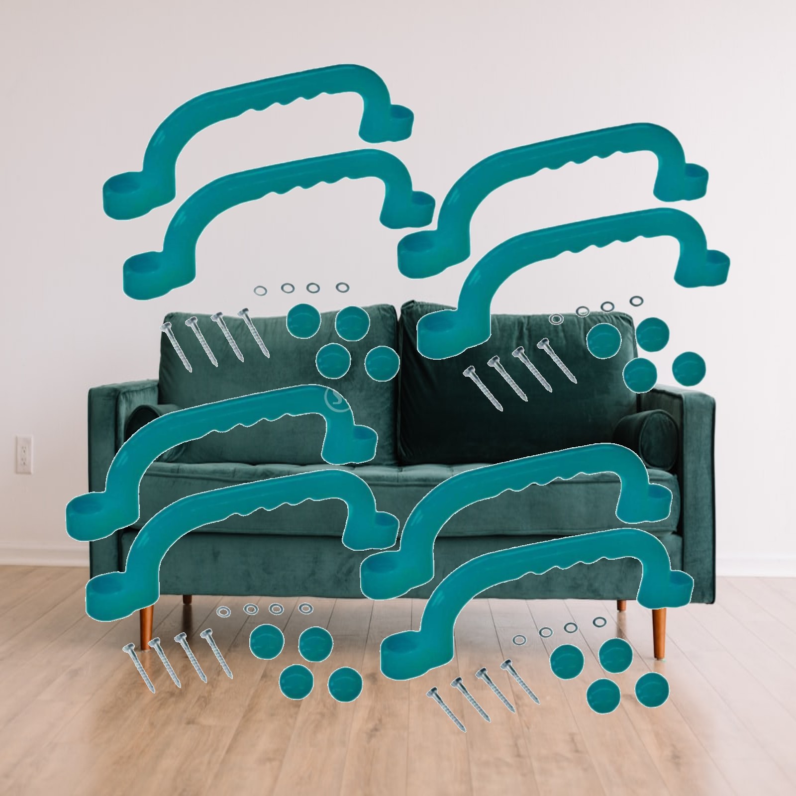 Kids Outdoor House Accessories - 8 Pieces Climbing Handles Outdoor Playset