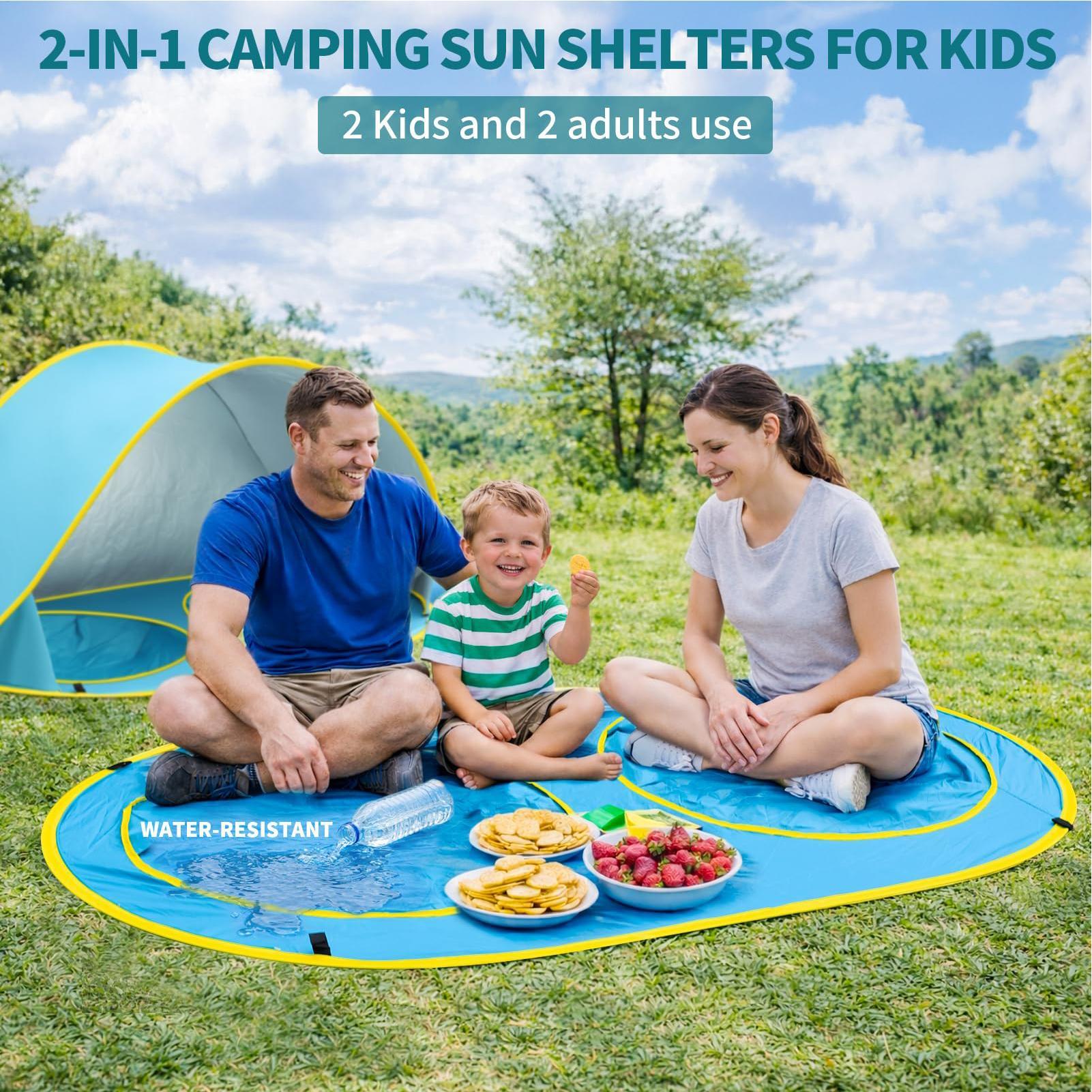Kid Beach Tent With Pool UV Pr - Kids Outdoor Wagon ulasan dan harga