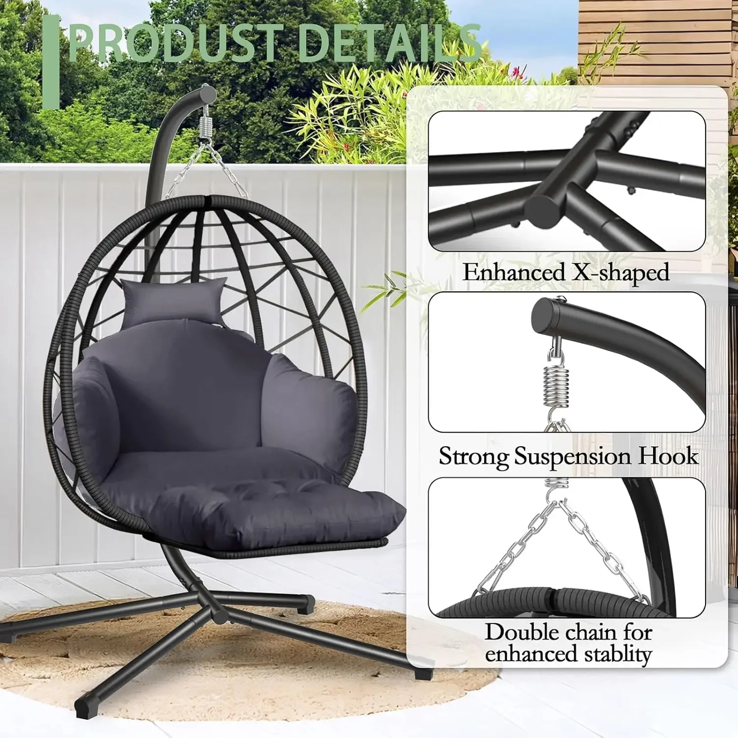 Hanging Egg Chair with Stand a - Kids Outdoor Egg Chair ulasan dan harga