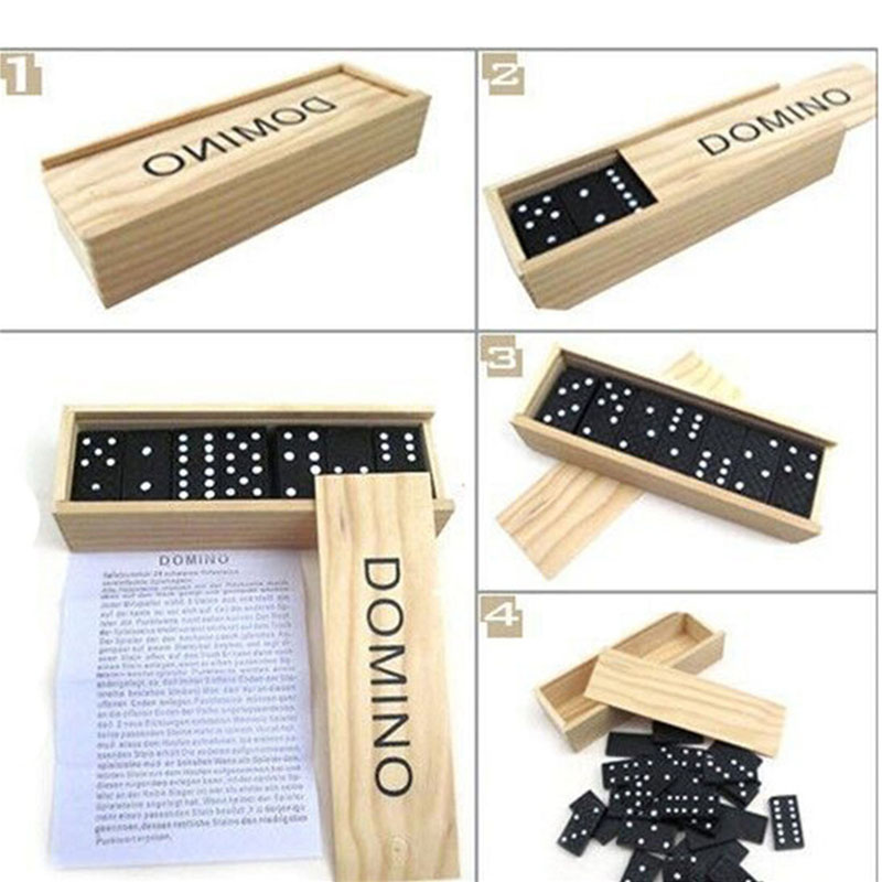 28pcs/Set Wooden Domino Board  - Kids Outdoor Activity Table ulasan dan harga