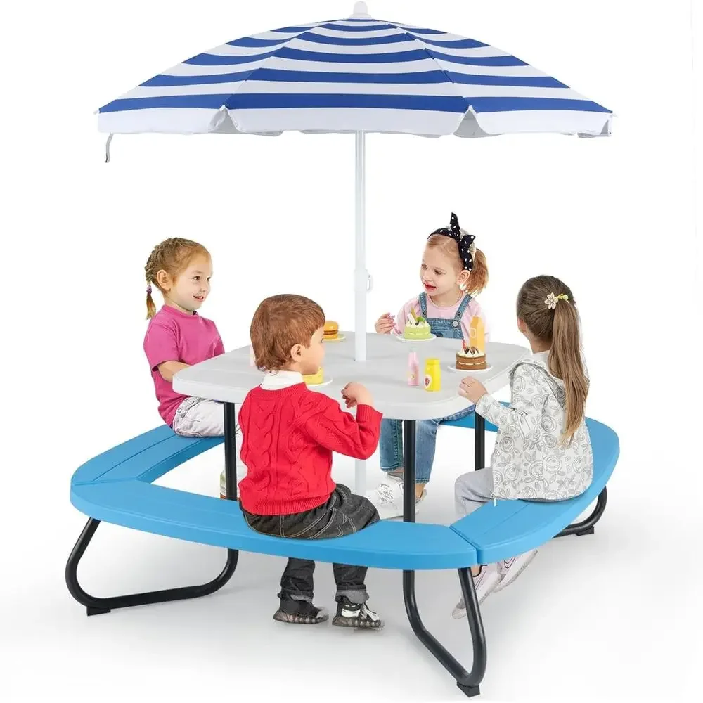 8-Person Kids Picnic Table wit - Kids Outdoor Activity Table ulasan dan harga