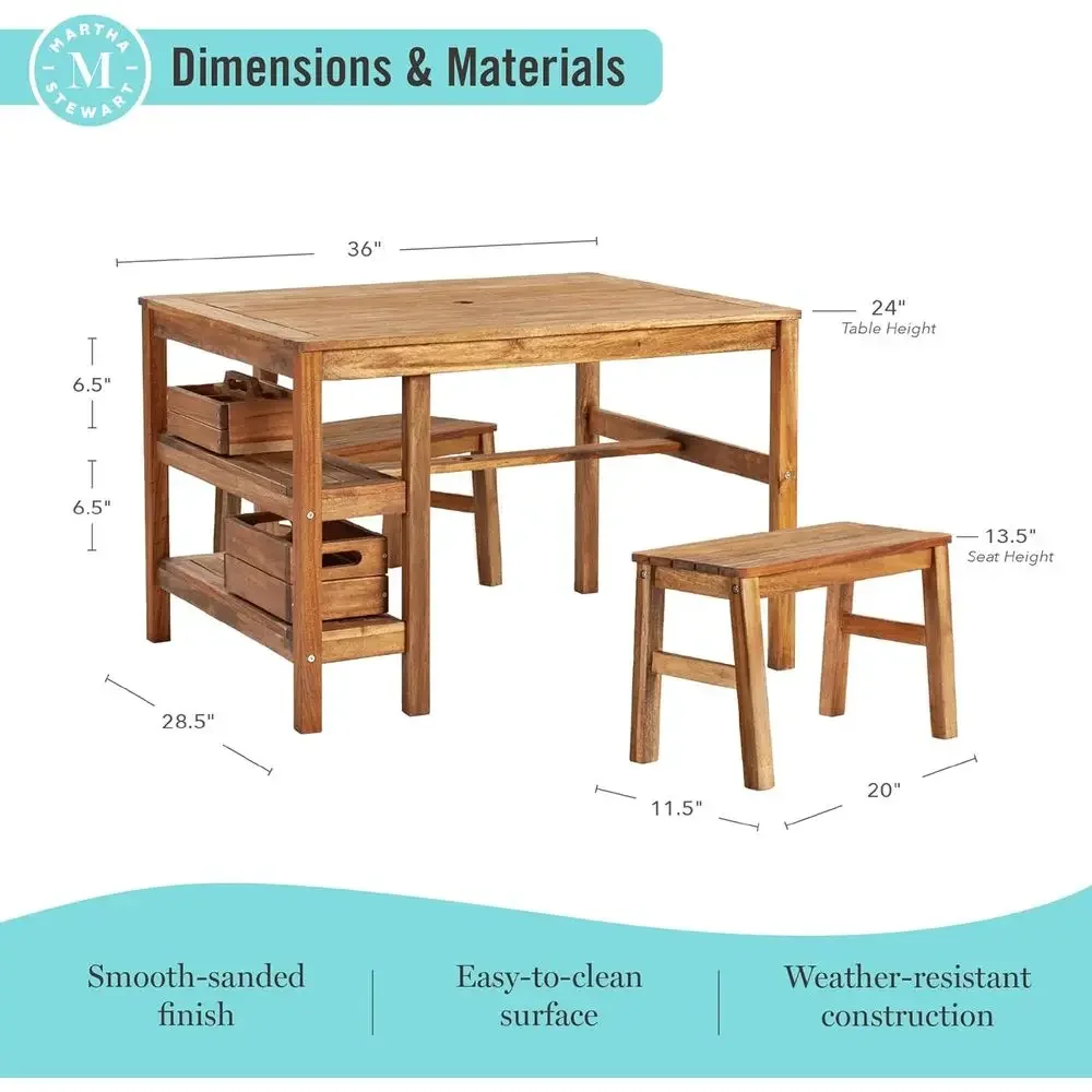 Kids Outdoor Crat Table and 2  - Kids Outdoor Activity Table ulasan dan harga
