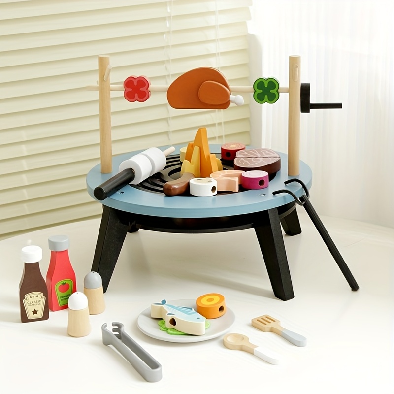 Wooden Barbecue Playset For Ki - Kids Outdoor Grill ulasan dan harga