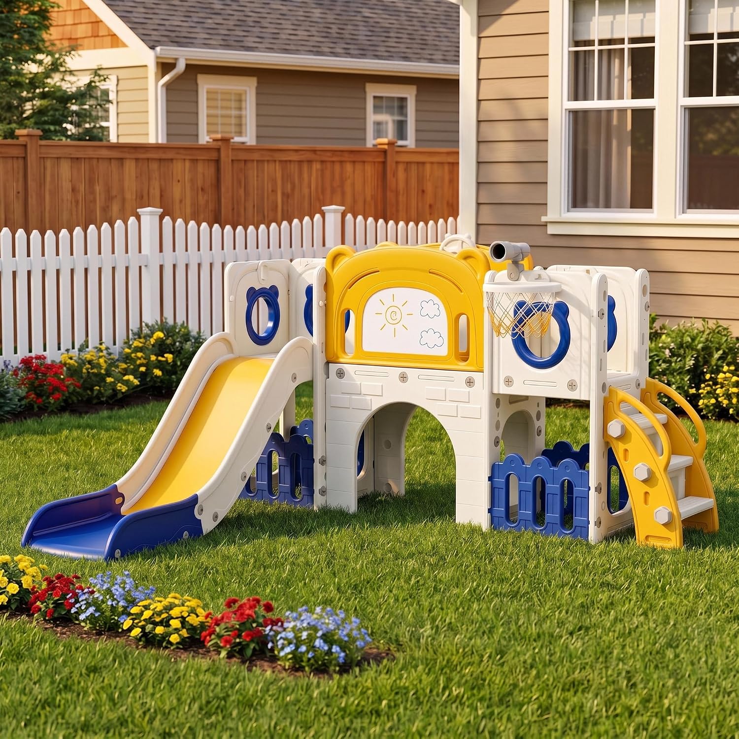 10-in-1 Toddler Slide Set, Kid - Kids Outdoor Toys B&Q ulasan dan harga