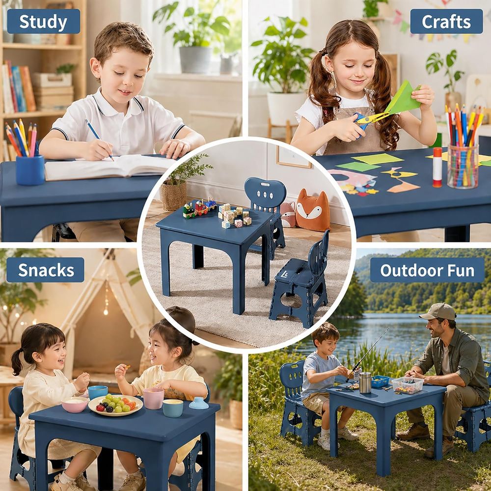 oldable Table and Chair Set, H - Kids Outdoor Activity Table ulasan dan harga