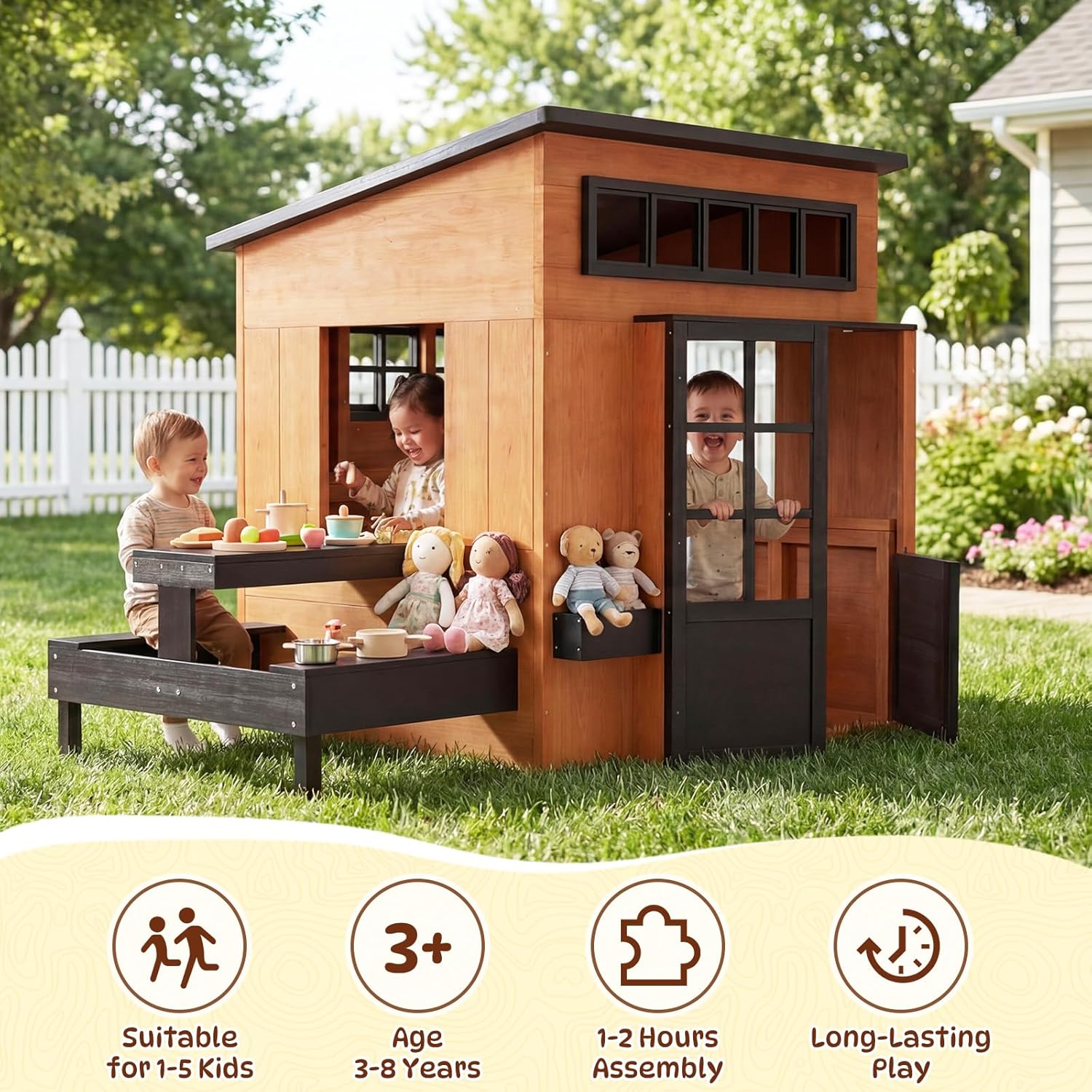 Nordivale Outdoor Playhouse Mo - Kids Outdoor House With Kitchen ulasan dan harga