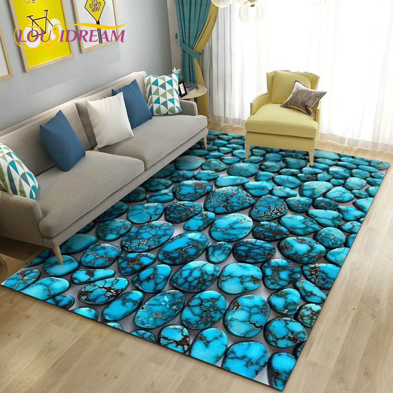 3D Colorful Cobblestone Stone  - Kids Outdoor Mat Waterproof ulasan dan harga