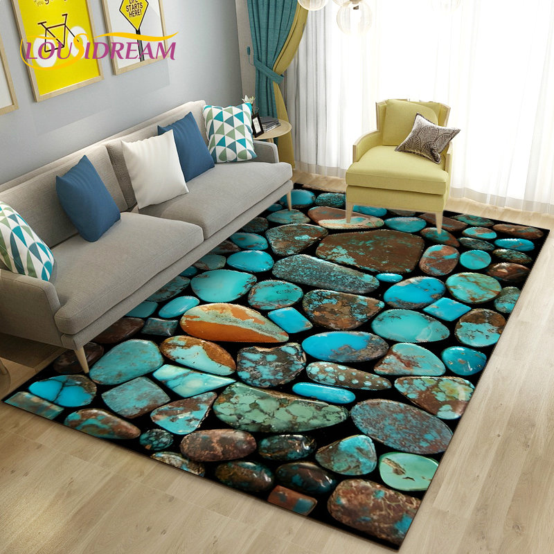 3D Colorful Cobblestone Stone  - Kids Outdoor Mat Waterproof ulasan dan harga