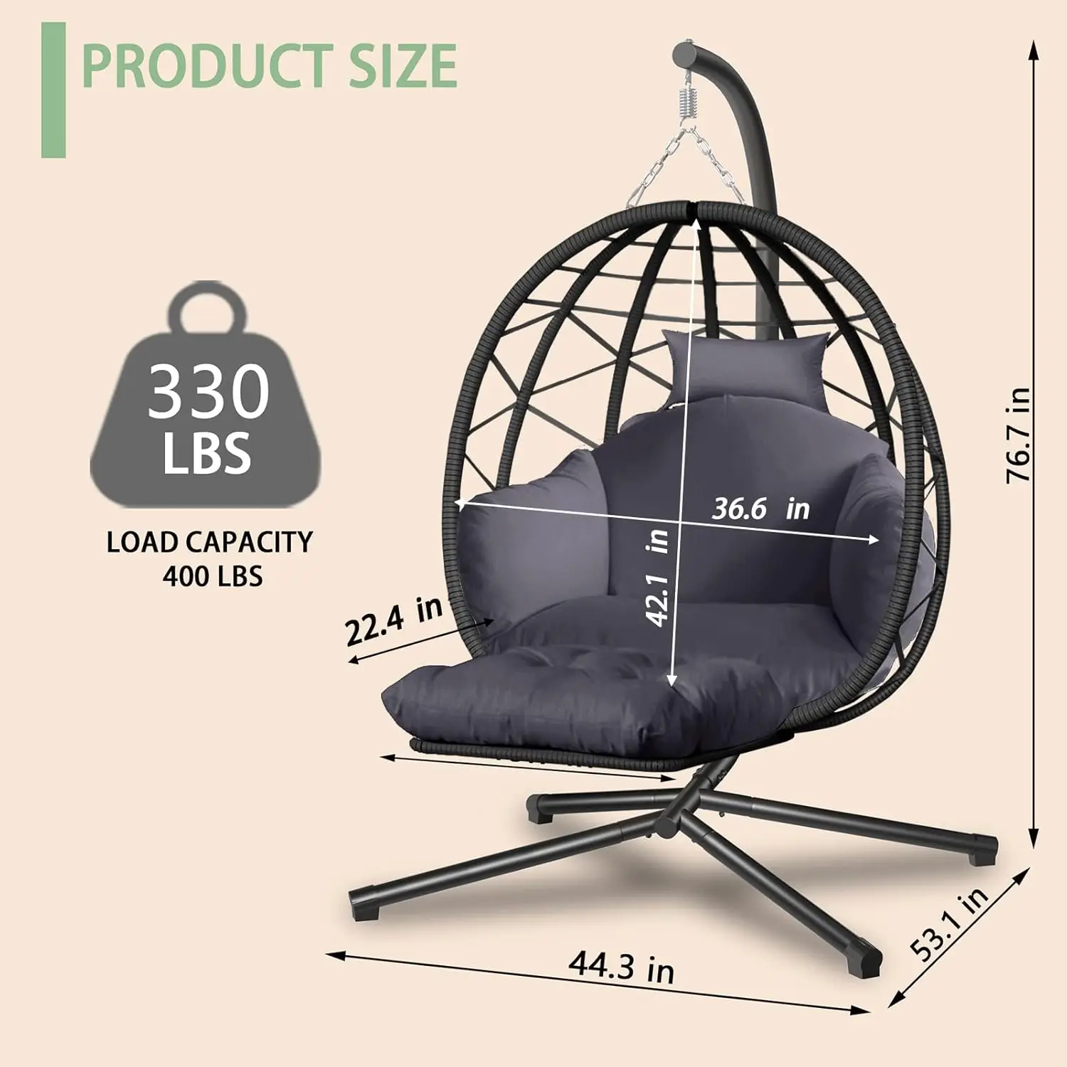 Hanging Egg Chair with Stand a - Kids Outdoor Egg Chair ulasan dan harga