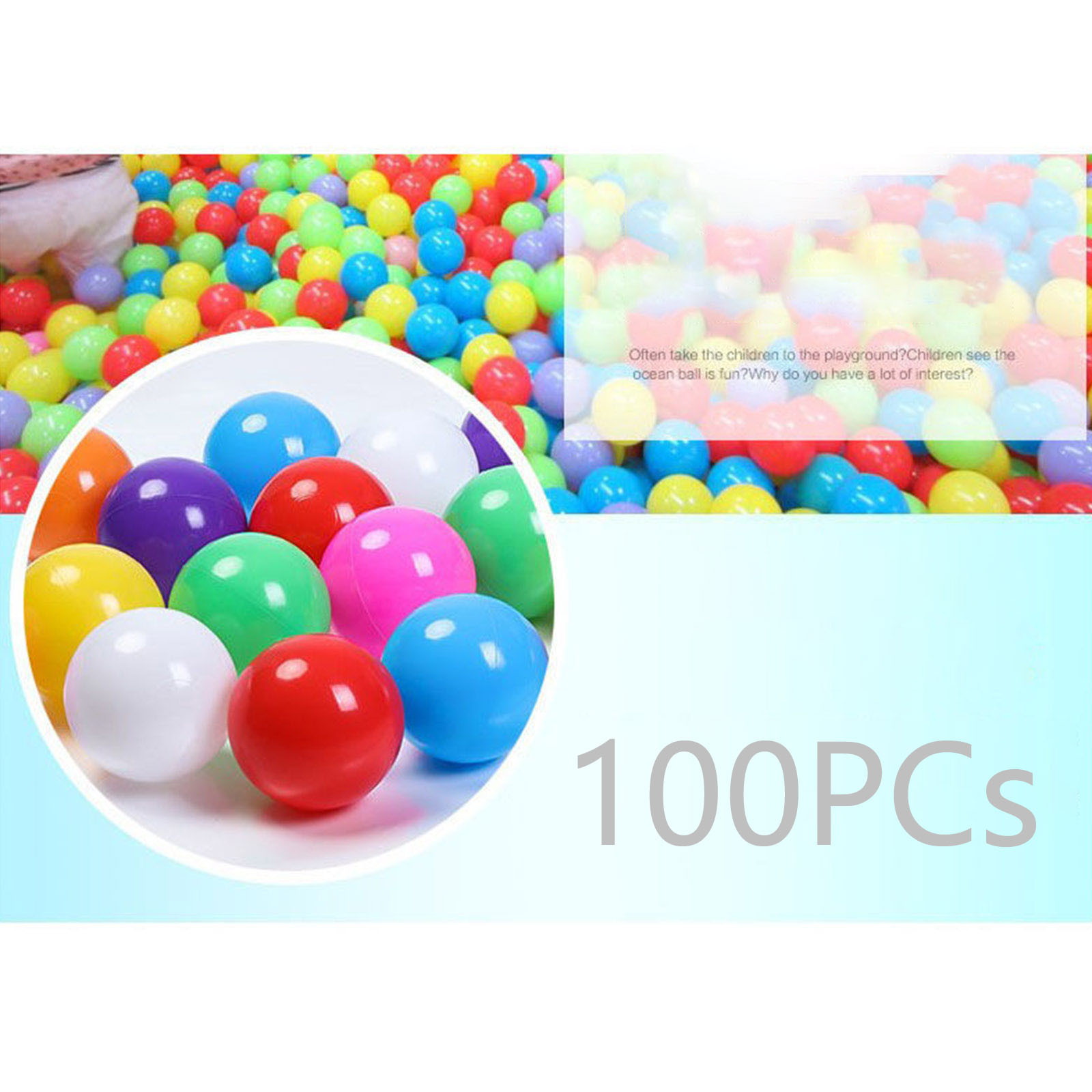 100PCS 55MM Baby Plastic Balls - Kids Outdoor House Accessories ulasan dan harga