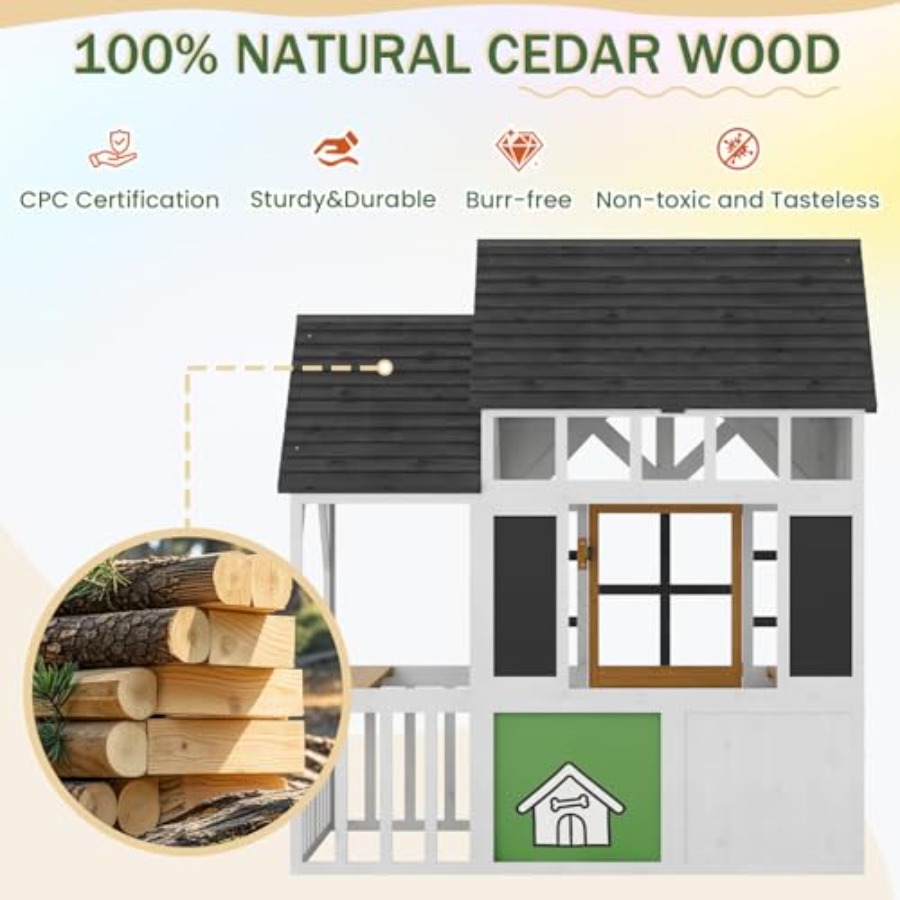 Outdoor Wooden Play House For  - Kids Outdoor House With Kitchen ulasan dan harga