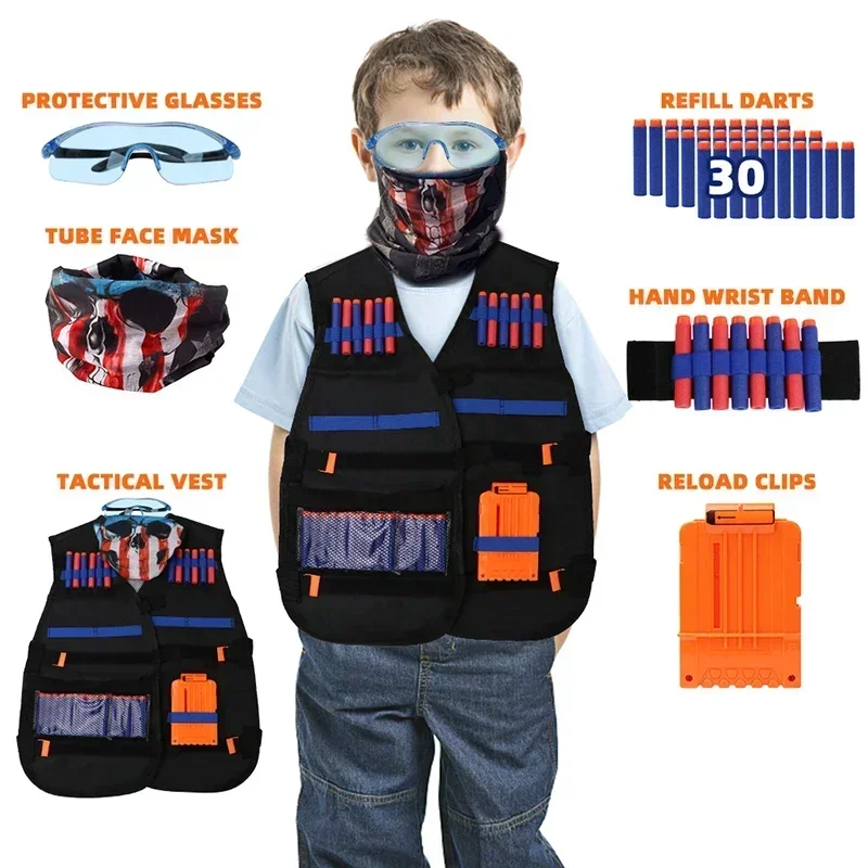 B NEW Kids Tactical Vest Suit  - Kids Outdoor Toys B&Q ulasan dan harga