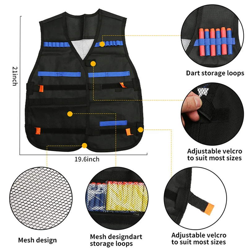 B NEW Kids Tactical Vest Suit  - Kids Outdoor Toys B&Q ulasan dan harga