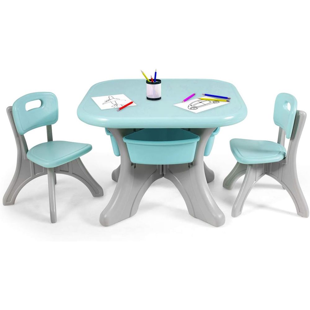 Kids Table and Chairs, 3 PCS A - Kids Outdoor Activity Table ulasan dan harga