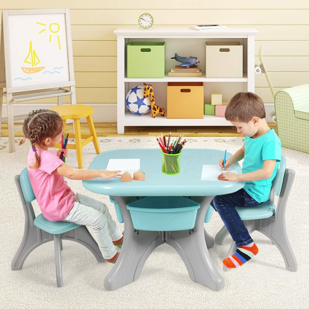Kids Table and Chairs, 3 PCS A - Kids Outdoor Activity Table ulasan dan harga