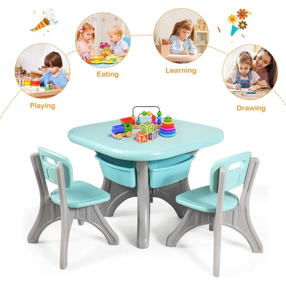 Kids Table and Chairs, 3 PCS A - Kids Outdoor Activity Table ulasan dan harga