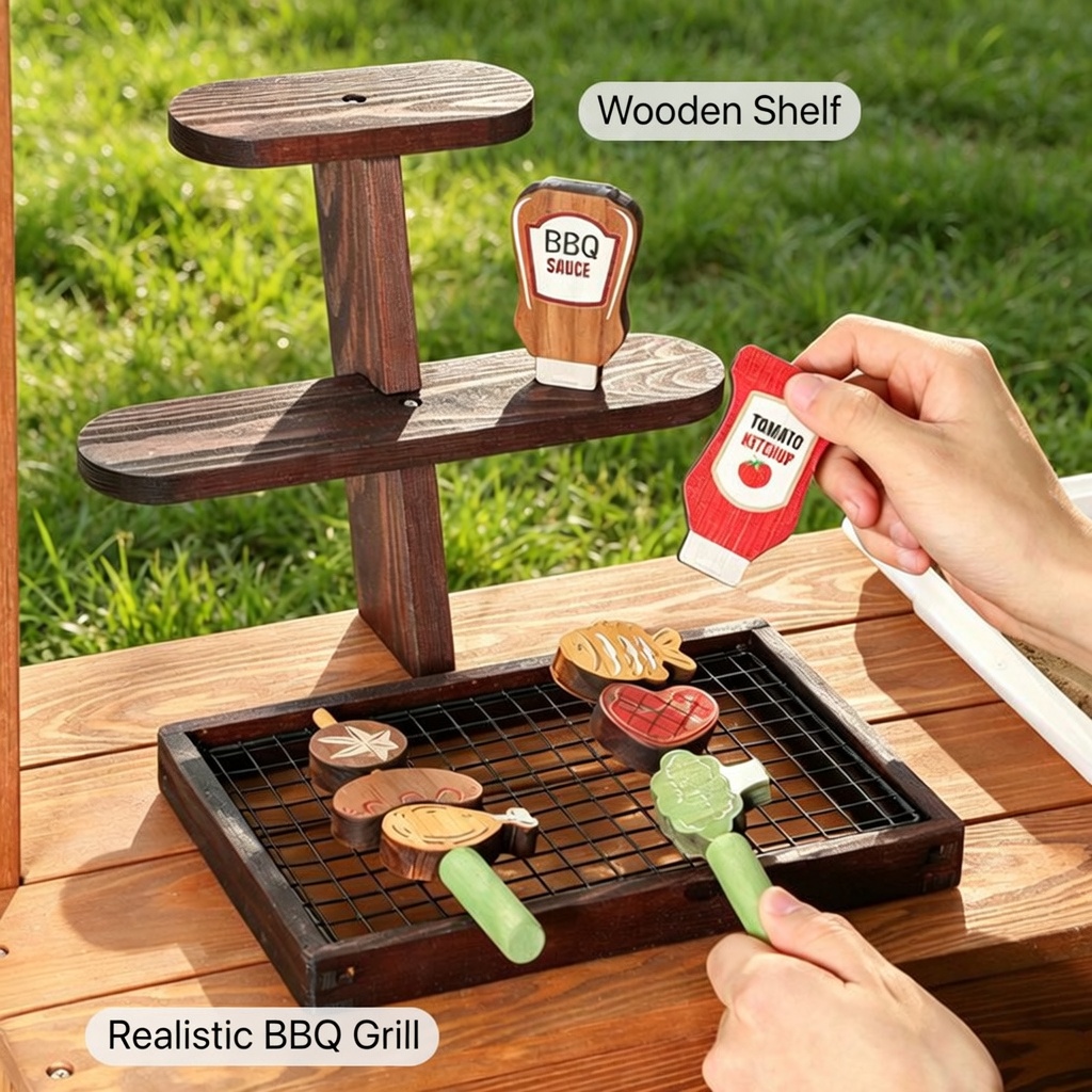 Wooden Outdoor Play House Mud  - Kids Outdoor House With Kitchen ulasan dan harga
