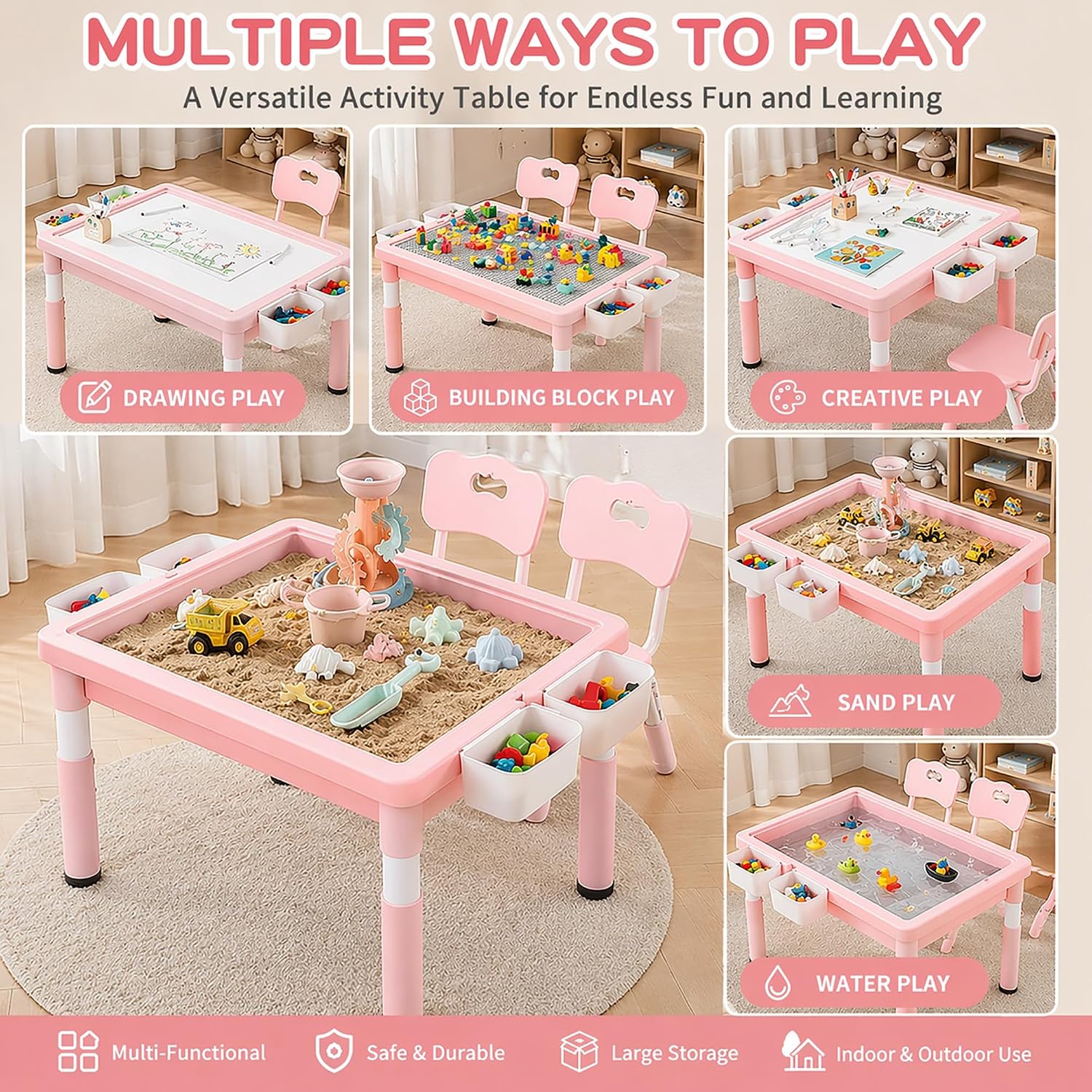 Kids Activity Table with Stora - Kids Outdoor Activity Table ulasan dan harga